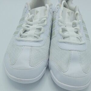 Women Girls White Grey Adidas Triple Cheer Sneakers Size 9 Model #111089250